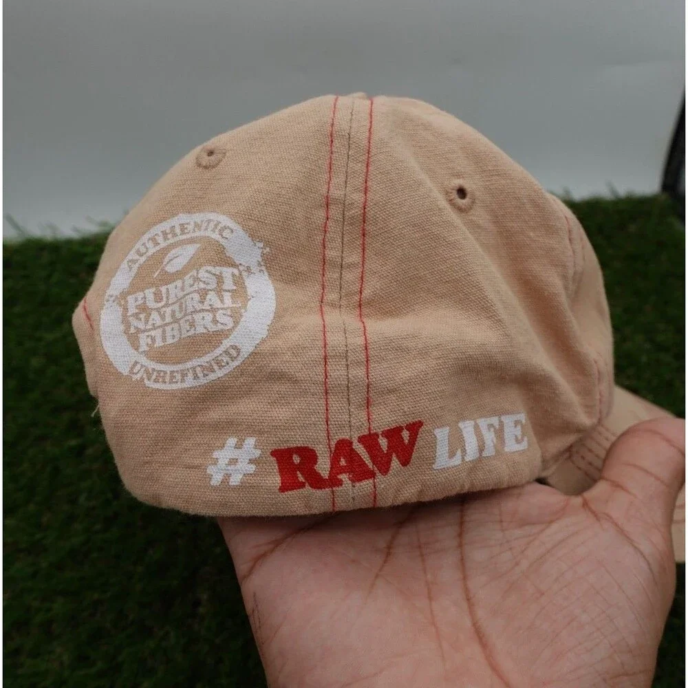 RAW Classic Baseball Hat Cap Tan Snapback Natural Rolling Papers